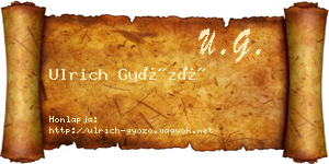 Ulrich Győző névjegykártya